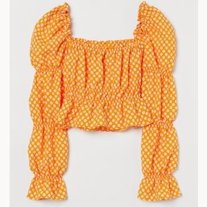 DIVIDED HM Cropped Puff-sleeved Top/ XL.